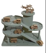 Ahşap Üç Katlı Oyuncak Otopark Garaj Seti - 1