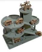 Ahşap Üç Katlı Oyuncak Otopark Garaj Seti - 3