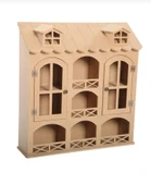 Ahşap Boyanabilir MDF Dekoratif 2 Kapaklı ve 3 Raflı Duvar Rafı - Terek - 1