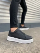 JET-007 Alba Bağcıksız Cilt Erkek Günlük Sneaker Ayakkabı CBT Siyah thumbnail 1