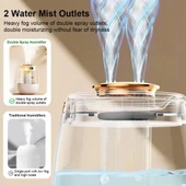 PEMBE BÜYÜK KAPASİTELİ 1.3 LT USB ULTRASONİK OFİS ODA VE ARABA HAVA NEMLENDİRİCİ BUHAR MAKİNESİ AROMA DİFİZÖRÜ ÇİFT PÜSKÜRTME - 4