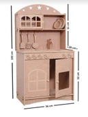 Ahşap MDF 2 Kapaklı Montessori Eğitici Oyuncak Mutfak Seti - 2