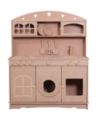 Ahşap MDF 3 Kapaklı Montessori Eğitici Oyuncak Mutfak Seti - 3