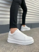 JET-007 Alba Bağcıksız Cilt Erkek Günlük Sneaker Ayakkabı CBT Beyaz - 1
