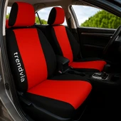 Kırmızı Siyah Ön ve Arka Ortopedik Şerit Oto Koltuk Kılıfı Seti - 1