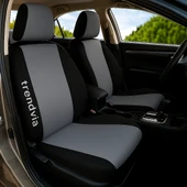 Gri Siyah Ön ve Arka Ortopedik Şerit Oto Koltuk Kılıfı Seti - 1