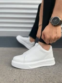 JET-007 Alba Bağcıksız Cilt Erkek Günlük Sneaker Ayakkabı CBT Beyaz - 3