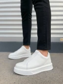 JET-007 Alba Bağcıksız Cilt Erkek Günlük Sneaker Ayakkabı CBT Beyaz - 2