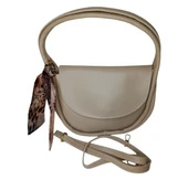 Kadın Mıknatıslı Kapak Ayarlanabilir Askılı Suni Deri Fularlı El Ve Omuz Çantası - 6