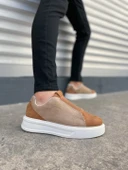 JET-007 Alba Bağcıksız Süet Erkek Günlük Sneaker Ayakkabı SBT Taba/Vizon - 1