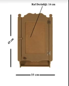 Ahşap Mdf Boyanabilir Tek Kapaklı Duvar Mutfak Rafı - Terek - 1