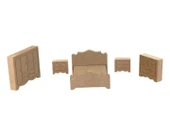 Boyanabilir Ahşap Oyuncak 15 Adet Minyatür Mobilya Takımı 6 Lı Boya Seti Ve Fırça Hediyeli - 4