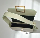 Kadın Ayarlanabilir Askılı Suni Deri Yeşil Renk El Çantası - 3