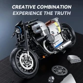 Teknik Motosiklet Yapım Seti 508 parça 1:8 Ölçekli 8+ yaş Model Kiti hediye yapı blok oyuncak seti - 4