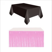 Siyah Masa Örtüsü, Pembe Masa Eteği thumbnail 1