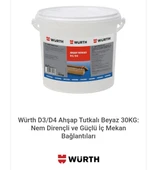 Würth D3/D4 Ahşap Tutkalı Beyaz 30KG: Nem Dirençli ve Güçlü İç Mekan Bağlantıları - 1