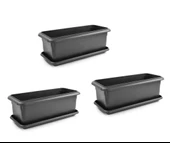 Omnipazar SO-V693 Tabaklı Villa Bahçe Saksı Takımı 95 Lt Antrasit 3 Adet thumbnail 1