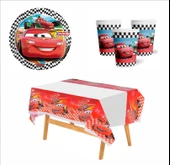 Cars, (Arabalar), Şimşek Mcqueen  8 Adet Tabak, 8 Adet Bardak, Baskılı Masa Örtüsü thumbnail 1