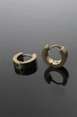CEYLAN ADAM 316L Çelik Gold Renk Halka Model Çift Küpe - 1
