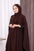 Düğme Detaylı Pelerin 70024 Kahverengi thumbnail 6