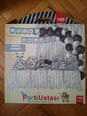 100 Parça Gümüş Konsept Doğum Günü Süsü - 1