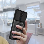 Oppo A9 2020 Uyumlu Kamera Koruma Sürgülü Standlı Tank Kılıf - 7