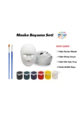 Minopi 1 Adet Karton Maske , 6 Renk Akrilik Boya , Resim Fırçası , Resim Paleti , Lastikli Misina - 1