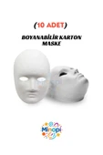 Minopi 10 Adet, Karton Maske, Boyanabilir, Eğitici Maske Boyama, Etkinlik Ve Hobi Maskesi - 1