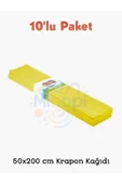 Minopi Sarı Krapon Kağıdı 50x200 cm Renkli Grapon Kağıdı Okul Kreş Etkinlik Setleri için - 1