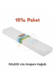Minopi Beyaz Krapon Kağıdı 50x200 cm Renkli Grapon Kağıdı Okul Kreş Etkinlik Setleri için - 1