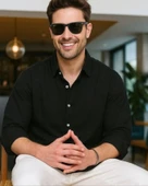 Erkek Uzun Kollu Regular Sofya Keten Gömlek thumbnail 2