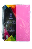 a4 boy 6+2 ayraçlı defter dersane defteri (6 kareli 2 çizgili ) 200 yaprak 8 bölümlü udep - 6