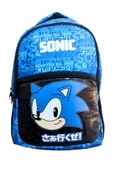 sonic li  3 bölmeli ilk okul çantası mavili siyahlı thumbnail 1