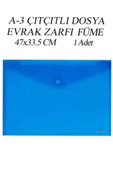 a3 boy çıt çıt dosya  1 adet 47x33.5 Cm çıtçıtlı zarf dosya ödev ve proje dosyası thumbnail 2