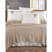 Newhome Çift Kişilik Saçaklı El Nakışlı %100 Pamuk Lüx Pike Takımı-Kapiçino - 2