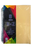 a4 boy 6+2 ayraçlı defter dersane defteri (6 kareli 2 çizgili ) 200 yaprak 8 bölümlü udep - 1