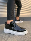 JET-x03 Luxor Bağcıklı Rugan Erkek Günlük Spor Klasik Ayakkabı RBT - Siyah thumbnail 1