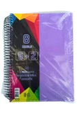 a4 boy 6+2 ayraçlı defter dersane defteri (6 kareli 2 çizgili ) 200 yaprak 8 bölümlü udep - 5