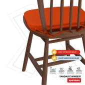 XPERMATE StandartFit Oval Sandalye Minderi Fermuarlı Yıkanabilir Kılıf Bağcıklı Su ve Yağ İtici 42x42x5 Kiremit thumbnail 2