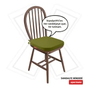 XPERMATE StandartFit Oval Sandalye Minderi Fermuarlı Yıkanabilir Kılıf Bağcıklı Su ve Yağ İtici 42x42x5 Yeşil thumbnail 1