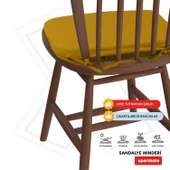 XPERMATE StandartFit Oval Sandalye Minderi Fermuarlı Yıkanabilir Kılıf Bağcıklı Su ve Yağ İtici 42x42x5 Hardal thumbnail 3