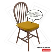 XPERMATE StandartFit Oval Sandalye Minderi Fermuarlı Yıkanabilir Kılıf Bağcıklı Su ve Yağ İtici 42x42x5 Hardal thumbnail 1