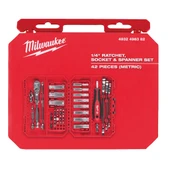 Milwaukee 1/4'' Cırcır Tornavida Kollu Lokma Set 42 Parça 4932498382 - 4