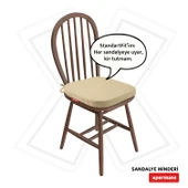 XPERMATE StandartFit Oval Sandalye Minderi Fermuarlı Yıkanabilir Kılıf Bağcıklı Su ve Yağ İtici 42x42x5 Bej thumbnail 1