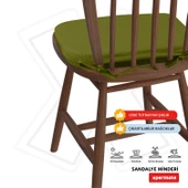 XPERMATE StandartFit Oval Sandalye Minderi Fermuarlı Yıkanabilir Kılıf Bağcıklı Su ve Yağ İtici 42x42x5 Yeşil thumbnail 3