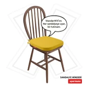 XPERMATE StandartFit Oval Sandalye Minderi Fermuarlı Yıkanabilir Kılıf Bağcıklı Su ve Yağ İtici 42x42x5 Sarı thumbnail 1