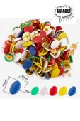 Renkli Raptiye 60 ADET  1 paket pvc kaplamalı başlık thumbnail 1
