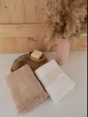 Pamuklu İkili 50x80 cm Çizgili Renkli Modern Havlu Seti Baveno thumbnail 11