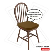 XPERMATE StandartFit Oval Sandalye Minderi Fermuarlı Yıkanabilir Kılıf Bağcıklı Su ve Yağ İtici 42x42x5 Kahve thumbnail 1