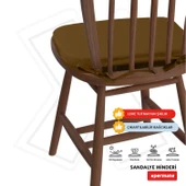 XPERMATE StandartFit Oval Sandalye Minderi Fermuarlı Yıkanabilir Kılıf Bağcıklı Su ve Yağ İtici 42x42x5 Kahve thumbnail 2